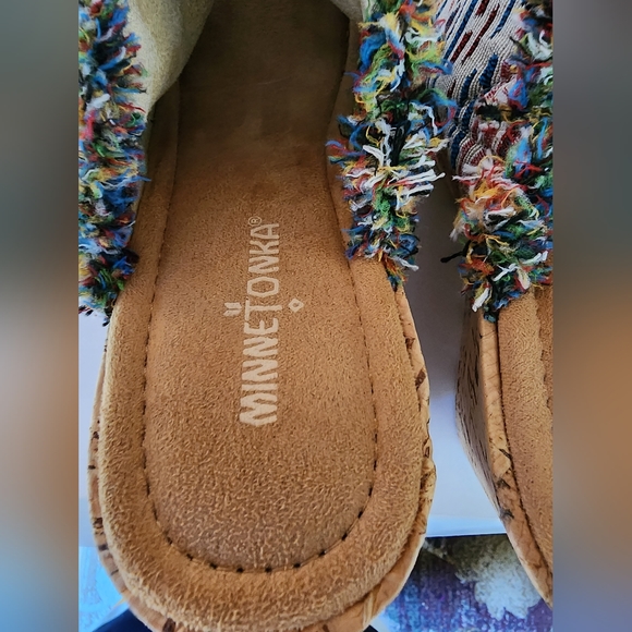 Minnetonka York Wedge Sandals Multicolored Women's Size 10 - Picture 5 of 7